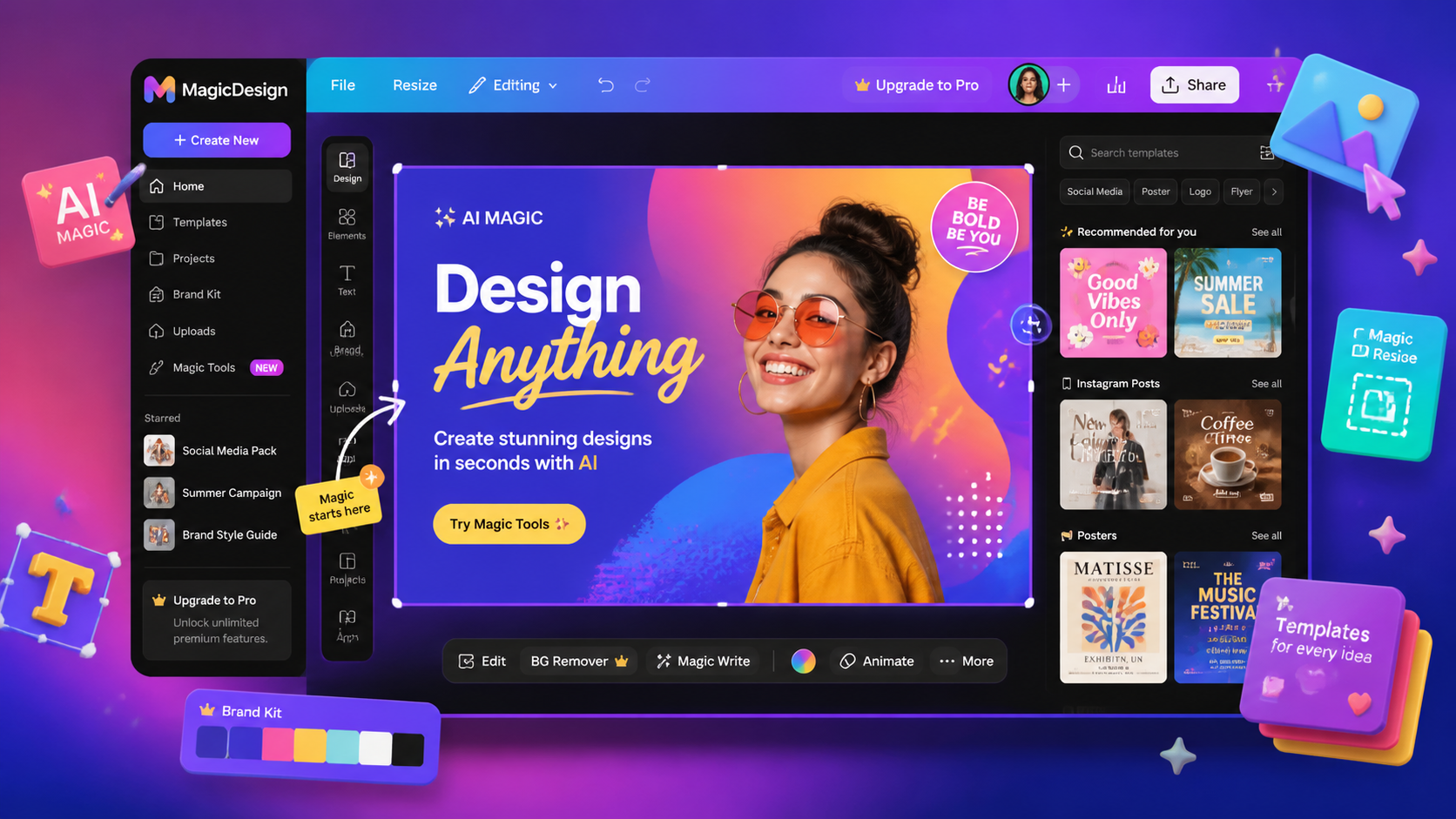 Canva Magic Studio AI design platform interface